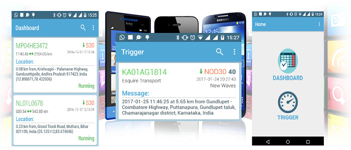 <b>Dashboard and Instant Trigger on Mobile</b> <br> Get SMS Alert and Live Tracking on Mobile